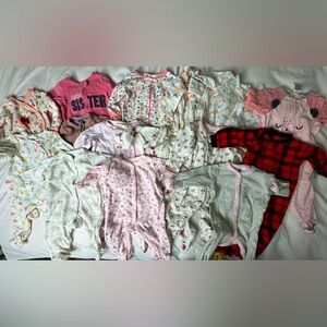 (14) 3-6/6M baby girl pajamas bundle